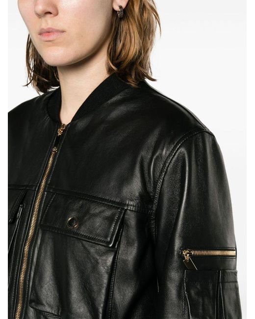 Elisabetta Franchi Leather Jacket in Black Lyst