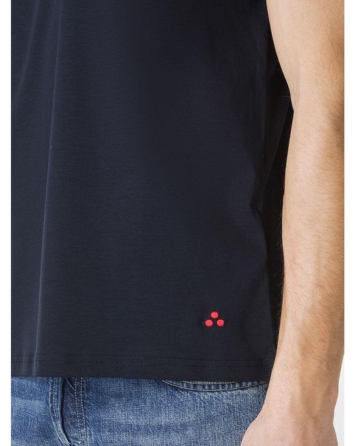 | T-shirt in cotone con logo ricamato | male | BLU | XL di Peuterey in Black da Uomo