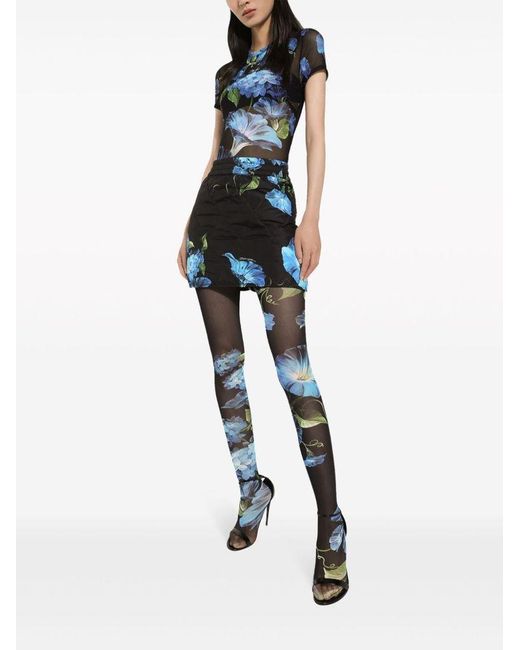 | T-shirt con fiori | female | NERO | 40 di Dolce & Gabbana in Black
