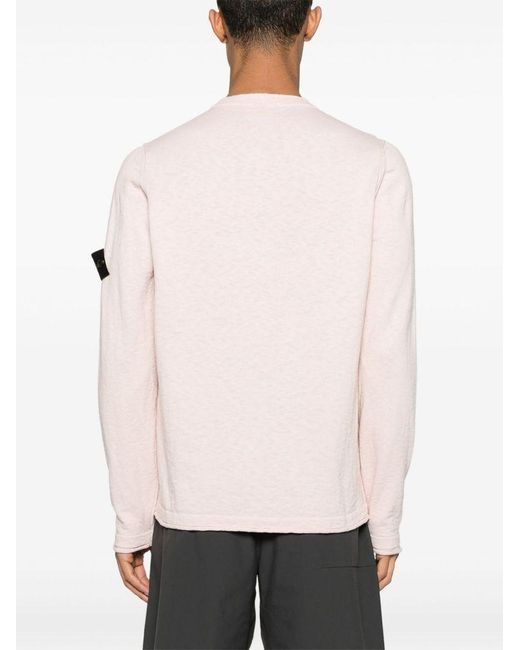 Stone Island Pink Relaxed-Fit Sweater With Distinctive Logo Patch for men