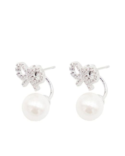 Self-Portrait White Pearl Drop Earrings