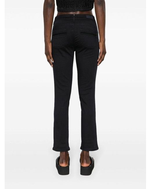 | Pantaloni Monroe in cotone stretch taglio slim | female | BLU | 32 di Liu Jo in Black