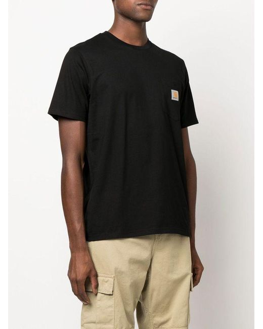 Carhartt Black Pocket Logo-Patch T-Shirt for men
