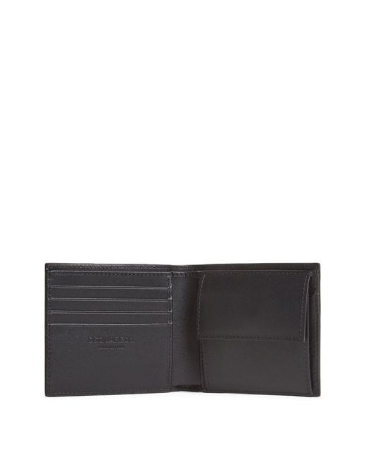DSquared² Black Bi-Fold Wallet With Logo for men