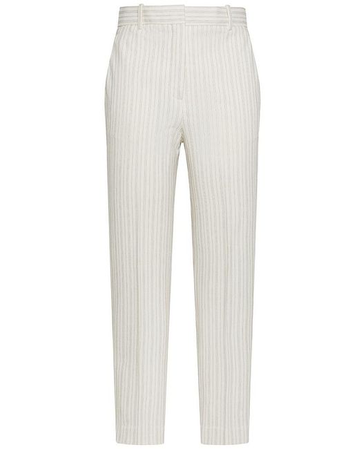 | Pantaloni in cotone stretch con motivo a righe | female | BIANCO | 46 di Circolo 1901 in White
