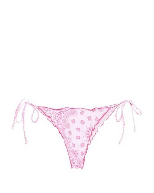 | Slip bikini con stampa bandana e orlo arricciato | female | ROSA | M di Mc2 Saint Barth in Pink