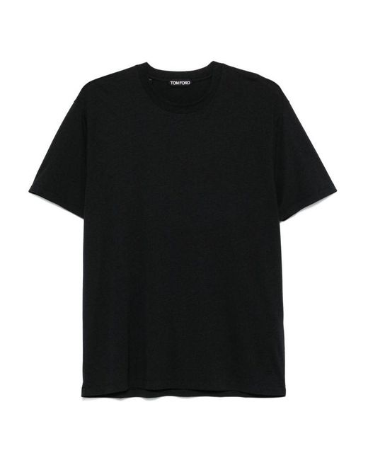 T-Shirt Nera Girocollo di Tom Ford in Black da Uomo