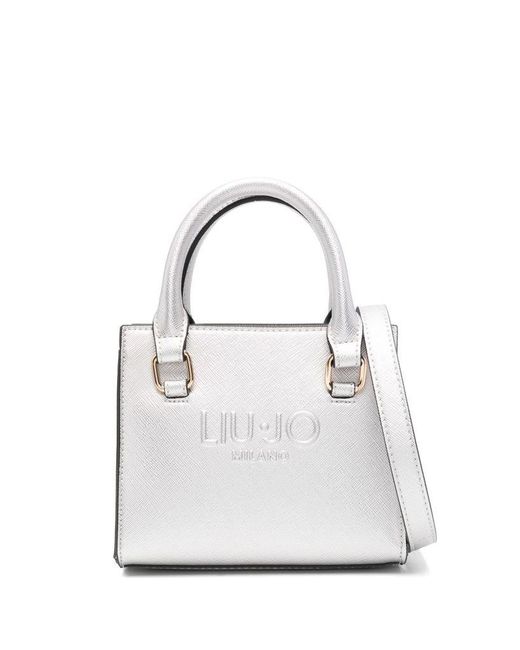 Borsa Mini Tote Bag Con Logo di Liu Jo in White