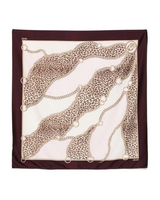 Liu Jo Metallic Leopard-Print Scarf