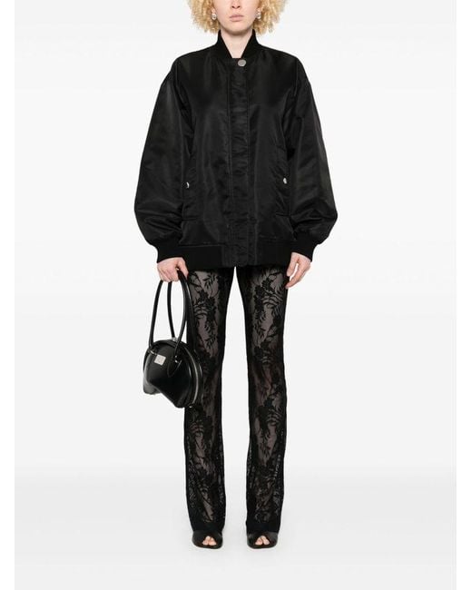 Sportmax Black Button-Up Bomber Jacket