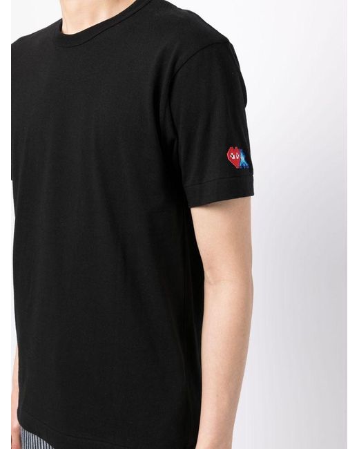 T-shirt con applicazione di COMME DES GARÇONS PLAY in Black da Uomo