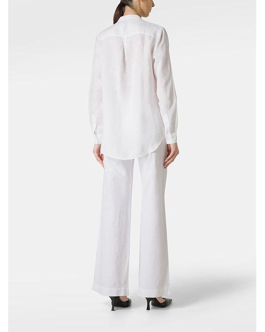 | Camicia in lino con colletto alla coreana | female | BIANCO | S di Fay in White