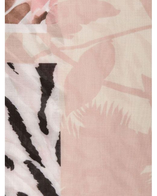 | Sciarpa leggera con stampa a fiori e leopardata | female | ROSA | UNI di Liu Jo in Pink
