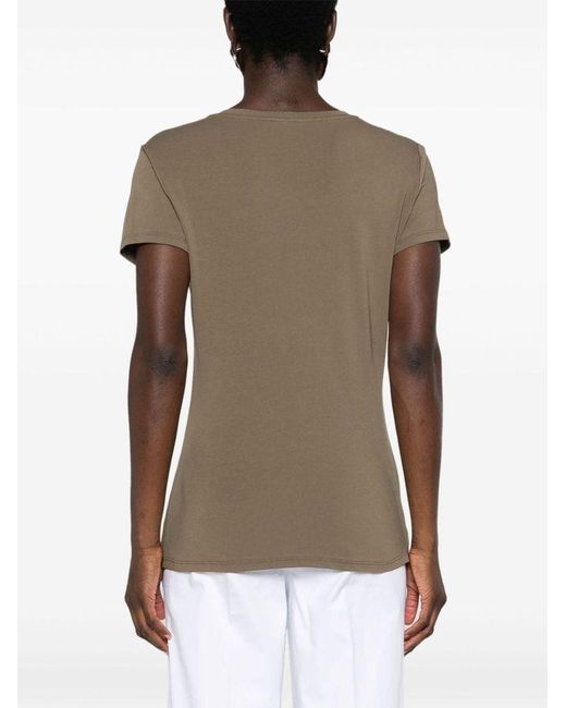 | T-shirt in cotone stretch con stampa frontale | female | MARRONE | XL di Liu Jo in Brown