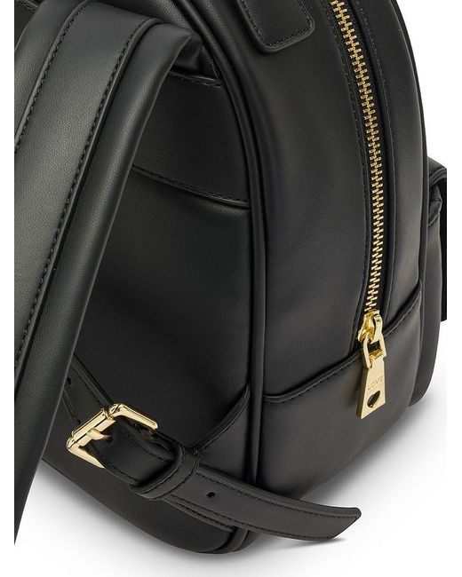 Love Moschino Black Synthetic Leather Backpack With Sequined Logo