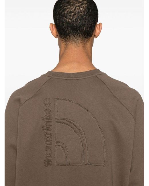 The North Face Brown Crewneck Logo Sweatshirt for men