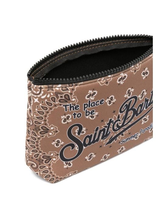 Pochette Aline Marrone Con Stampa Paisley di Mc2 Saint Barth in Gray