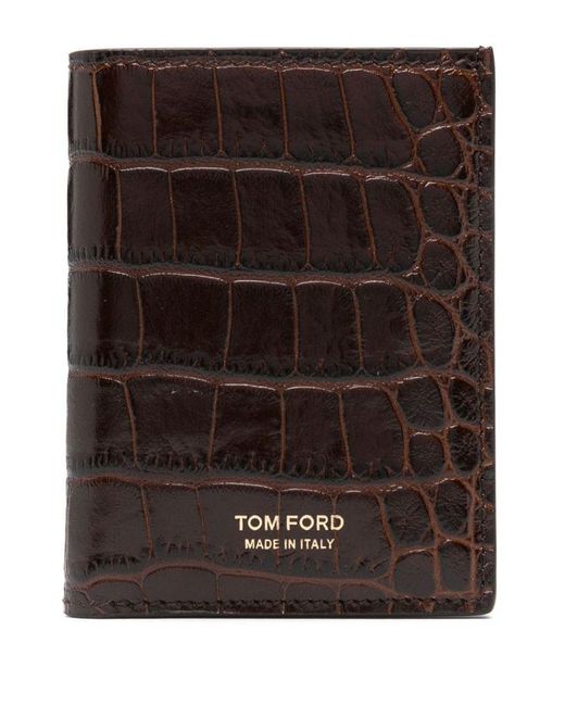 Portafoglio Goffrato di Tom Ford in Black da Uomo