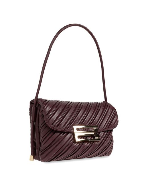 Borsa Elegante Bordeaux Con Texture A Coste E Fibbia Dorata di Victoria Beckham in Purple