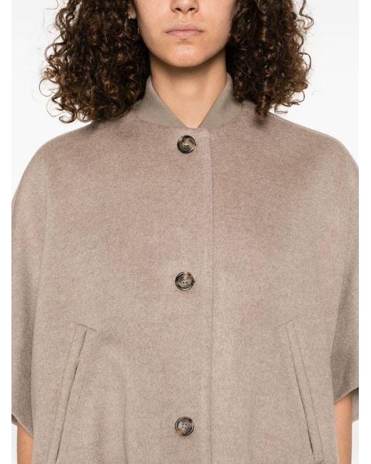 Max Mara Natural Cape Wool Coat