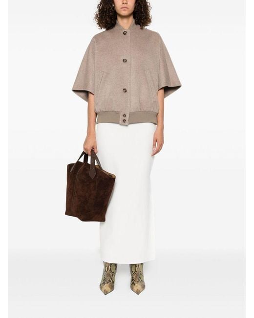 Max Mara Natural Cape Wool Coat