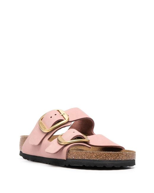 Sandali 'arizona' con fibbia color oro in pelle di Birkenstock in Pink
