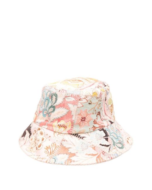 Cappello A Fiori Patchwork di Zimmermann in Pink