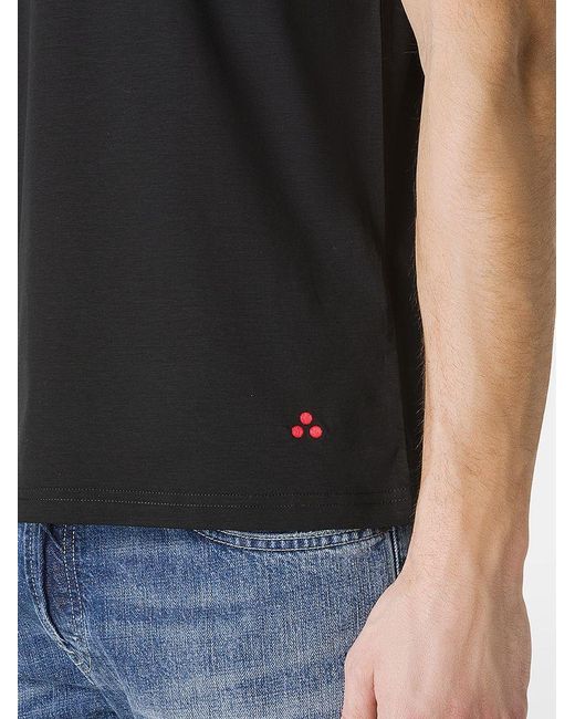 | T-shirt in cotone con logo ricamato | male | NERO | XL di Peuterey in Black da Uomo