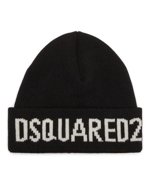 Cappello Lavorato A Maglia di DSquared² in Black da Uomo