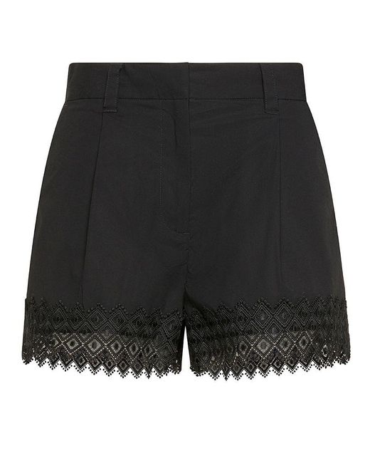 | Shorts in cotone stretch con ricamo | female | NERO | 44 di Twin Set in Black
