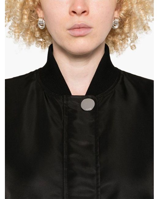 Sportmax Black Button-Up Bomber Jacket