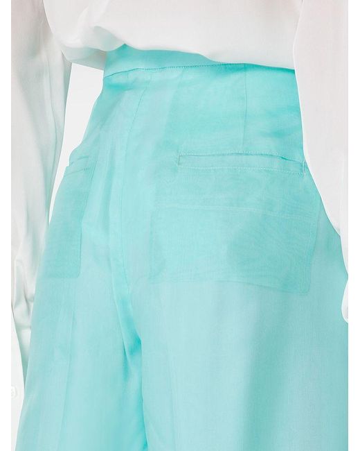 | Pantalone Calibri in organza di seta | female | BLU | 44 di Max Mara Pianoforte in Blue
