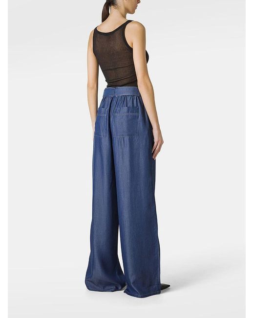 | Pantaloni in twill di lyocell con cintura | female | BLU | 23 di Marina Rinaldi in Blue