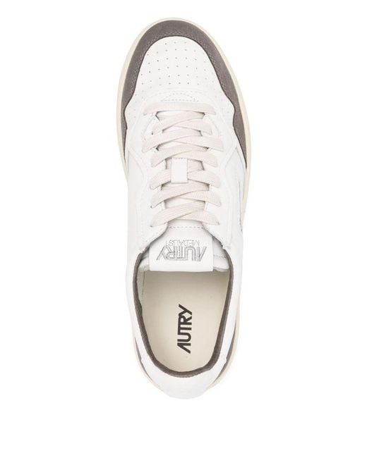 Autry White Medalist Low-Top Sneakers for men