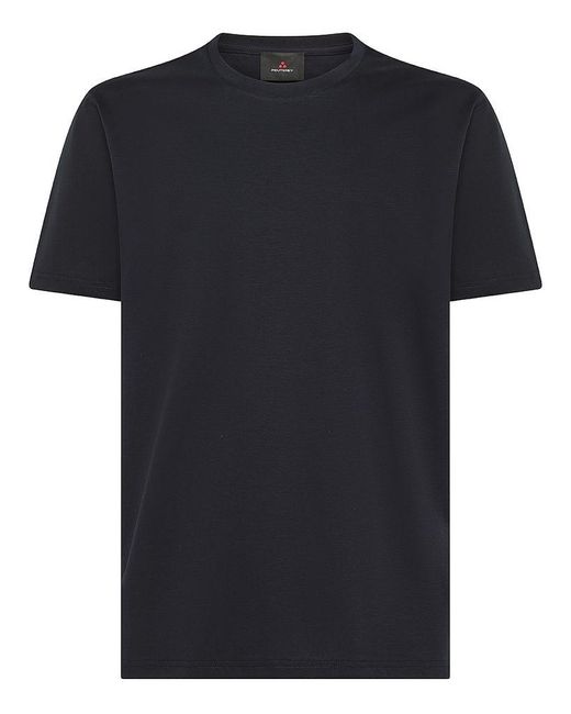 | T-shirt in cotone con logo ricamato | male | BLU | XL di Peuterey in Black da Uomo