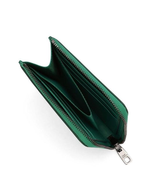 Portafoglio in pelle con stampa di Dolce & Gabbana in Green da Uomo