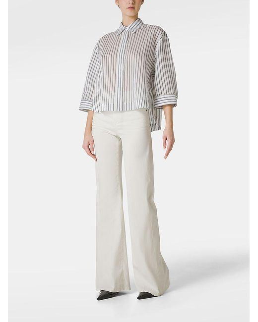 | Camicia in cotone e seta con motivo a righe | female | BIANCO | 42 di Peserico in White