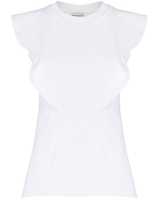 | T-shirt dettaglio ruche | female | BIANCO | 44 di Alexander McQueen in White