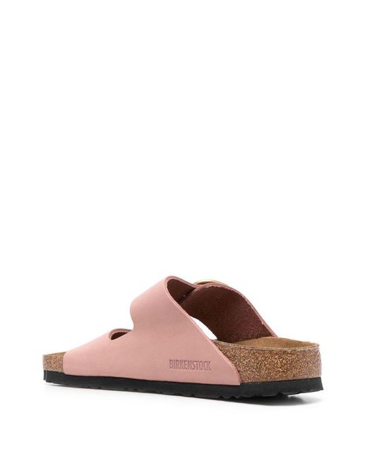 Sandali 'arizona' con fibbia color oro in pelle di Birkenstock in Pink