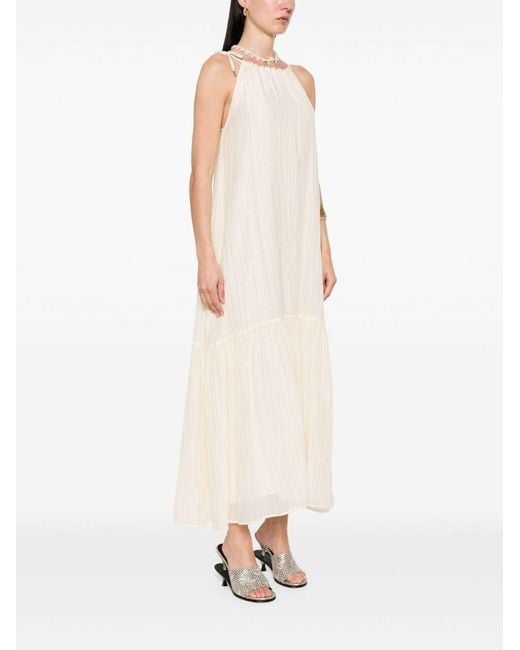 Liu Jo White Textured Maxi Dress