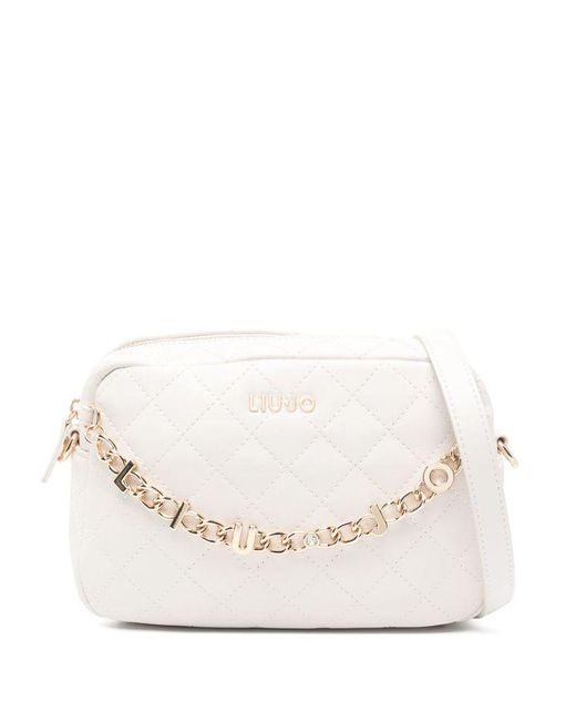 Borsa A Tracolla Bianca Trapuntata Con Catena di Liu Jo in White