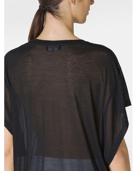 | T-shirt girocollo over con maniche ampie in modal | female | NERO | S di Dondup in Black