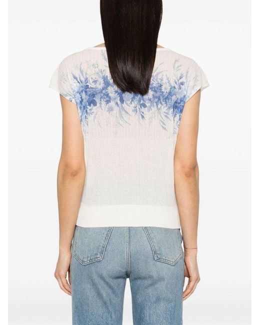 | T-shirt in cotone con stampa fiori | female | BIANCO | L di Twin Set in Blue