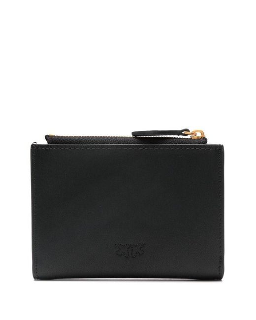 Pinko Black Calf Leather 'Compact' Wallet