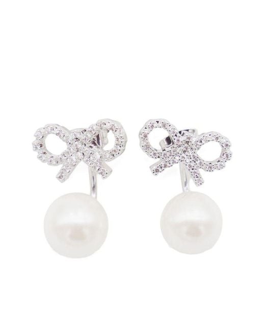 Self-Portrait White Pearl Drop Earrings