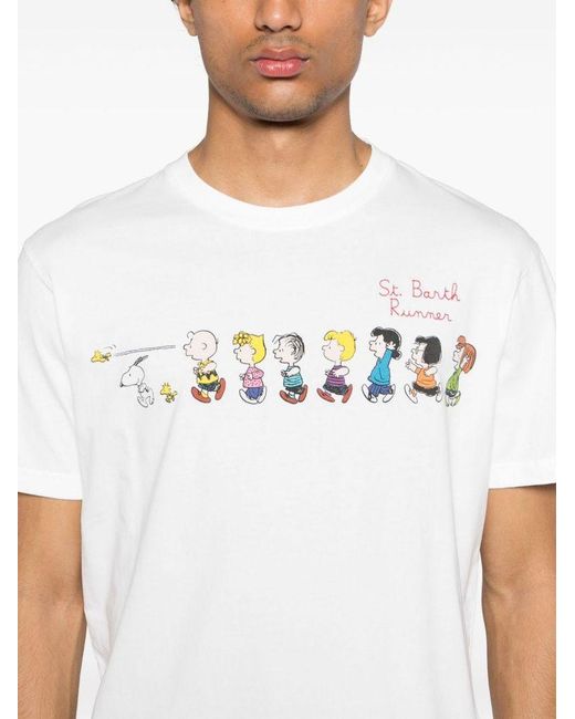 | T-shirt in cotone con stampa x Peanuts | male | BIANCO | S di Mc2 Saint Barth in White da Uomo