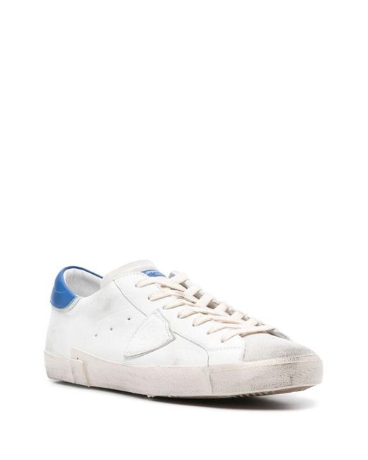 Sneakers bianche con finitura consumata di Philippe Model in White da Uomo