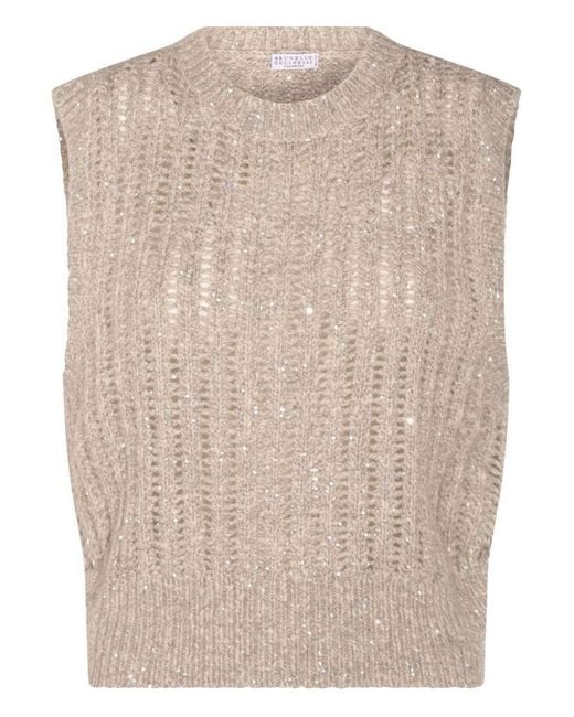 Gilet di Brunello Cucinelli in Natural