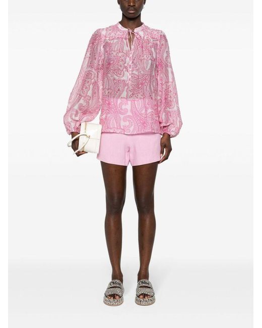| Blusa in voile Harper in cotone e seta con stampa paisley | female | ROSA | M di Mc2 Saint Barth in Pink