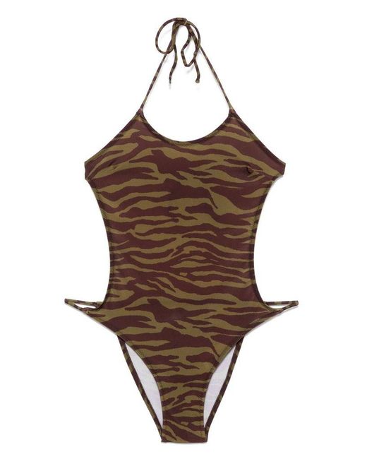 Costume Da Bagno Con Stampa di The Attico in Brown